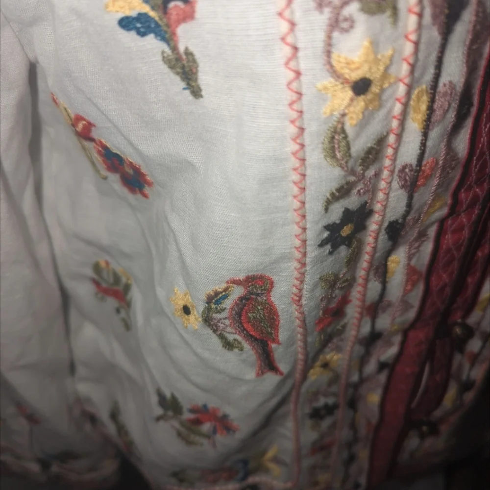 ZARA White Embroidered Linen Blend Jacket NWT - Picture 4 of 7